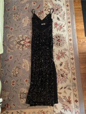 Meshki Black Sequin Maxi Slip Dress